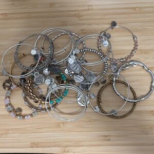 Alex and Ani Stackable Bracelets - gold and silver tone (22) bracelets